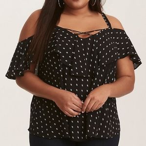 Torrid cold shoulder diamond top